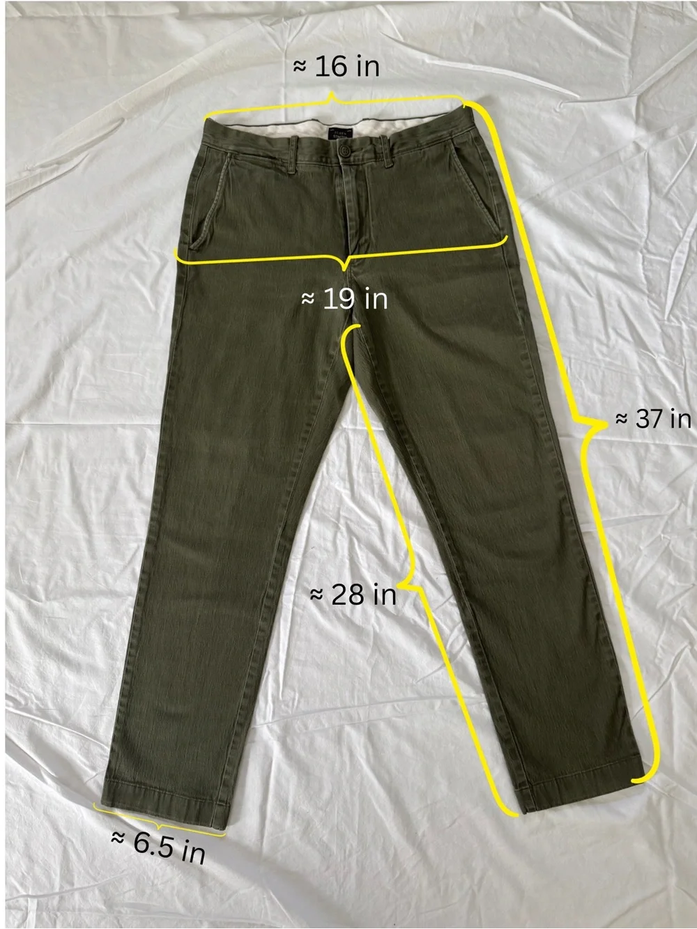J. Crew Men’s 31x32 Style 770 Stretch Chinos Olive Green Work Slim Straight
